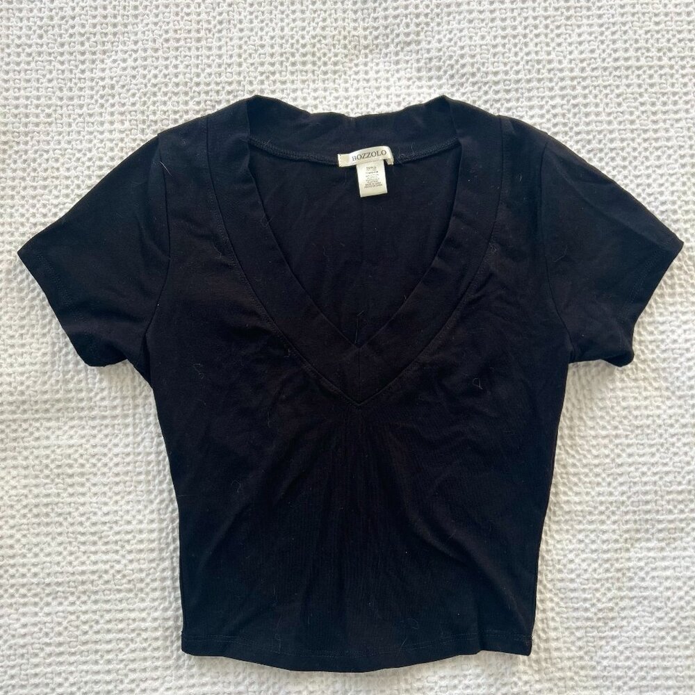 Bozzolo s/s v-neck cropped t-shirt